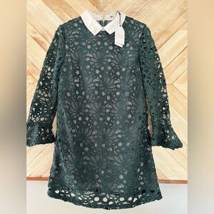 English Factory Green Lace Mini Dress